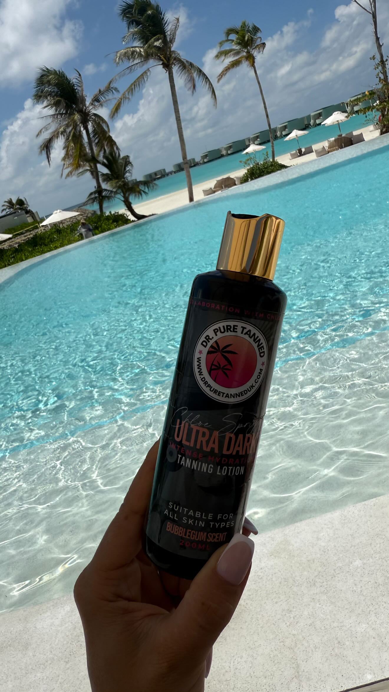 Chloe Spriggs x Dr Pure Tanned. Bubblegum Tanning Lotion
